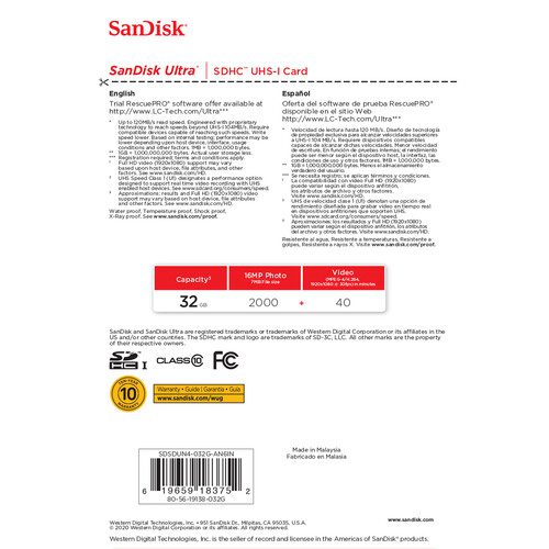 SanDisk 128GB Ultra SDXC UHS-I 140MB/s