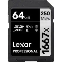 کارت حافظه لکسار Lexar 64GB Professional 1667x UHS-II SDXC