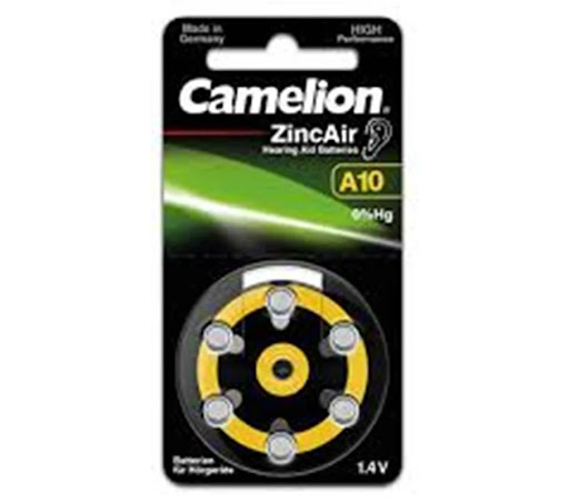 باتری سمعک مدل A10 ولتاژ 1.4 ولت 280 میلی آمپر کملیون Camelion