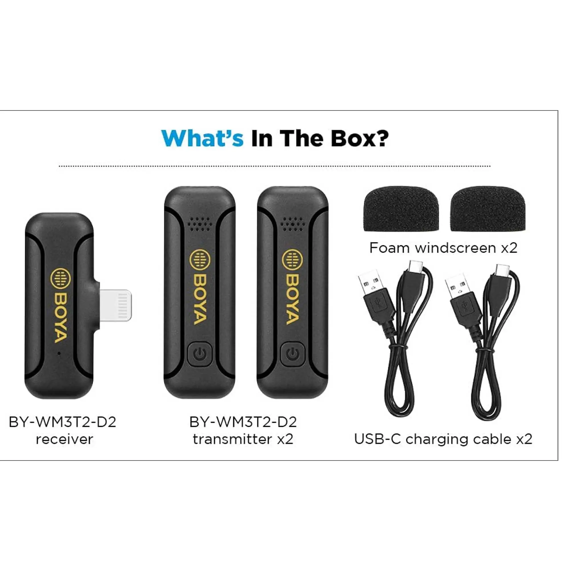 میکروفون یقه ای بی سیم بویا مدل BY-WM3T2-D2 رابط Lightning