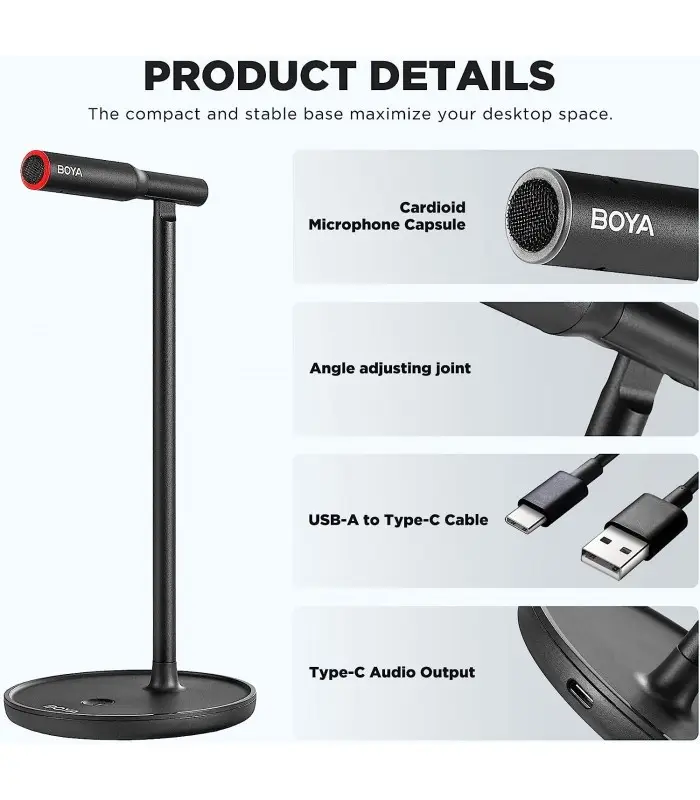 میکروفون رومیزی بویا BOYA BY-CM1 Desktop USB Microphone